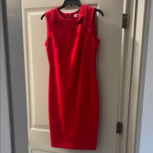 Calvin Klein Elegant Red Sleeveless Dress